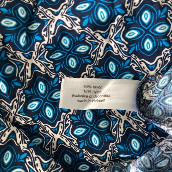 Lane Bryant NWT Boho Peasant Blouse Balloon sleeves SZ 24 Blue Paisley Hippie - Picture 7 of 11